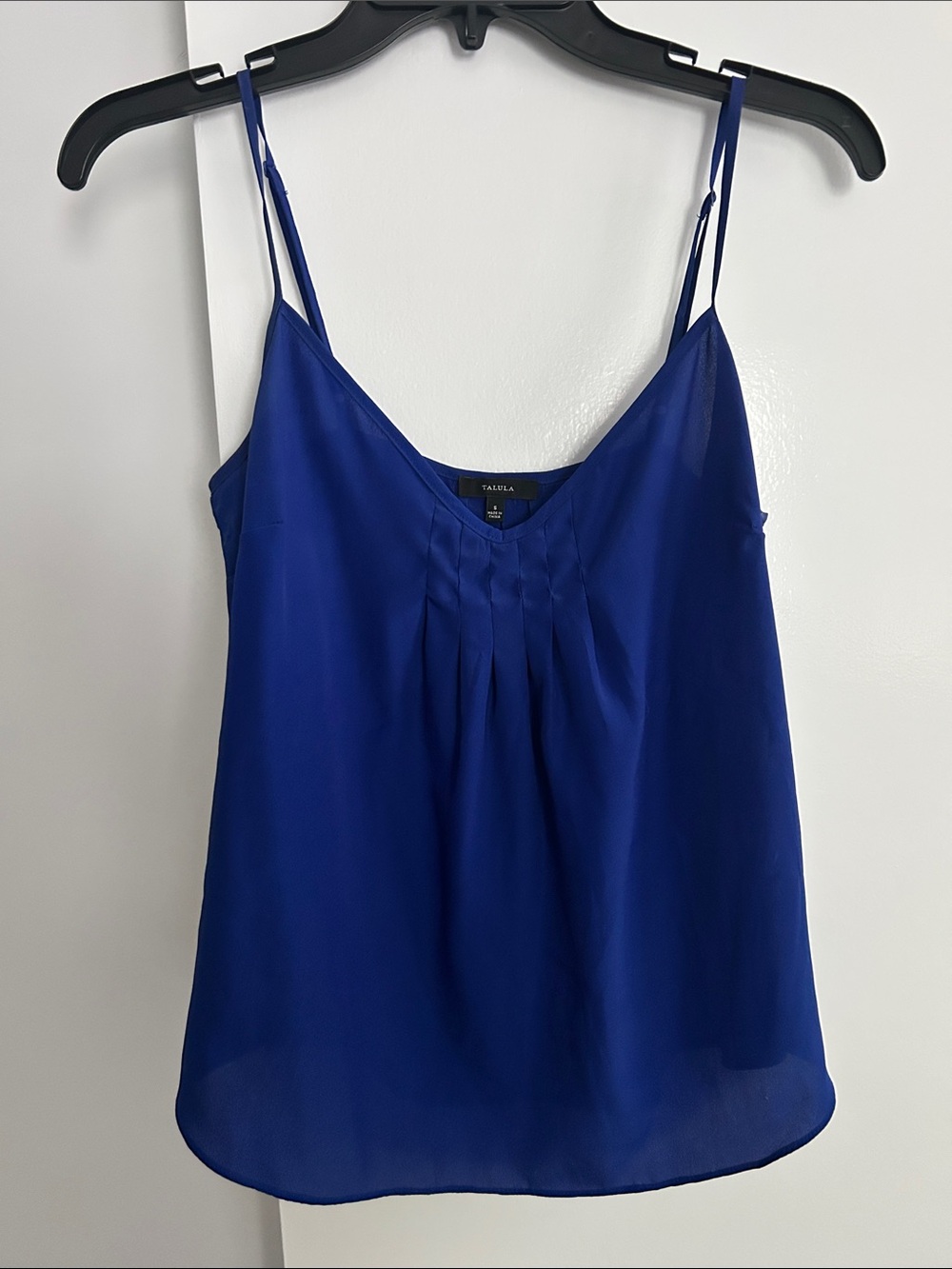 Aritzia Talula Cobalt Blue Pleated V-Neck Cami size S small